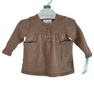 Little Planet Carters Newborn baby Girl Organic Cotton Ribbed Sweater Knit Dress